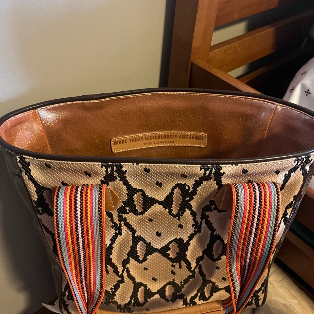 Consuela Margot Snake Print Tote with Multicolor Straps - Picture 10 of 11
